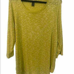 STYLE&CO 3X   Space Dye • 3/4 Sleeve Scoop Neck Sweater  Thin Knit Top